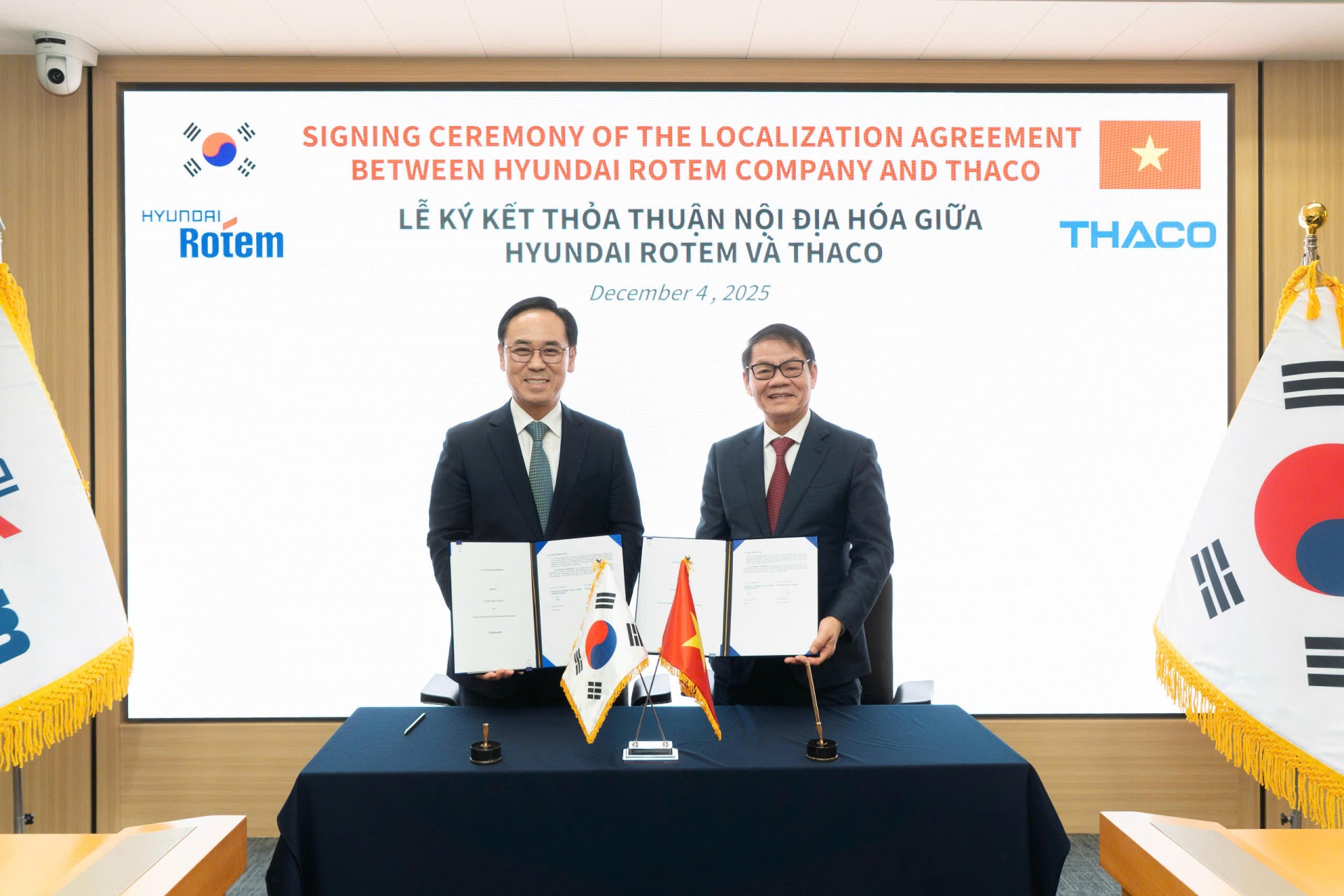 THACO and Hyundai Rotem sign strategic railway partnership