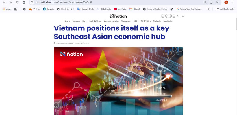 Vietnam positions itself as a key Southeast Asian economic hub: Thai newspaper